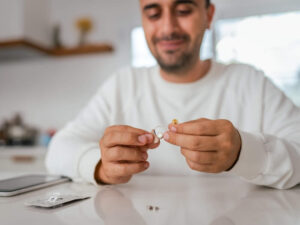 Man happy his hearing aids are helping his tinnitus symptoms